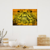 Poster de sculpture Art Déco Aigle Grunge Stone (Cuisine)