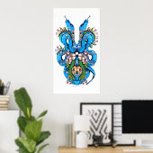 Poster de serpent bleu à deux têtes Imprimer (Bureau à domicile)