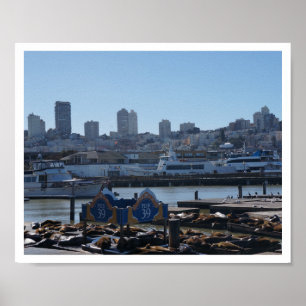 Poster de SF City Skyline & Pier 39 Sea Lions #1-2