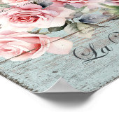 Poster de Shabby Chic Blush Roses La Vie En Rose (Coin)