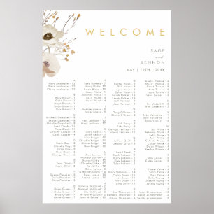 Poster de siège alphabétique Fleur sauvage Whimsic
