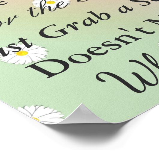 Poster de siège pour Mariage, Peach Green Daisy (Coin)