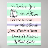 Poster de siège pour Mariage, Vert, Pink Thème (Devant)