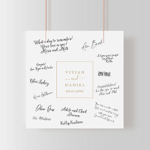 Poster de signature minimaliste de Mariage d'or