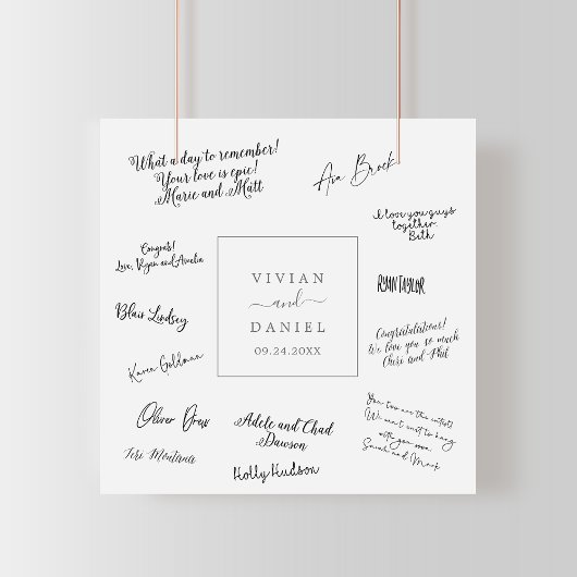 Poster de signature minimaliste Mariage en argent