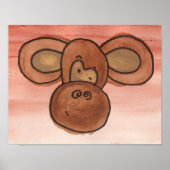 Poster de singe aquarelle (Devant)