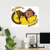 Poster de singe endormi (Bureau à domicile)