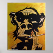 Poster de singe fumant par NJPunks (Devant)