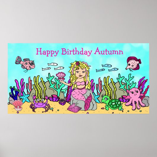Poster de sirène d'anniversaire heureux (Devant)