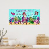Poster de sirène d'anniversaire heureux (Cuisine)
