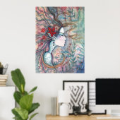 Poster de sirène de fleurs rouges par Molly Harris (Bureau à domicile)