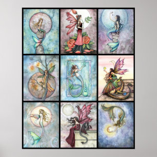 Poster de sirène et de fée par Molly Harrison
