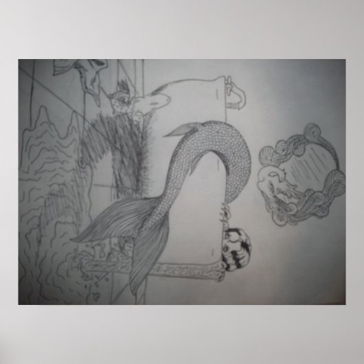 Poster de sirène gothique dans la baignoire (Devant)