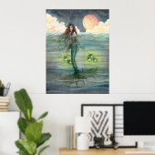 Poster de sirène "Mer illuminée" par Molly Harriso (Bureau à domicile)