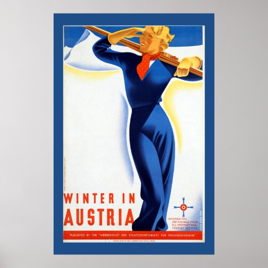 Poster de ski autrichien vintage (Devant)