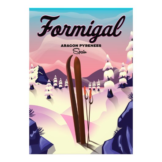 Poster de ski Formigal Aragon Espagne. (Devant)