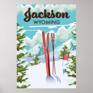 poster de ski Jackson Wyoming