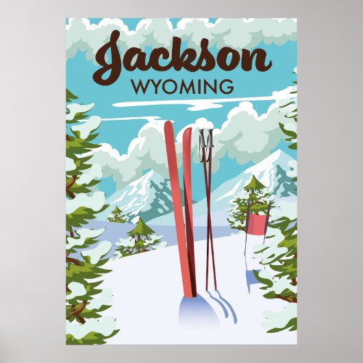 poster de ski Jackson Wyoming (Devant)