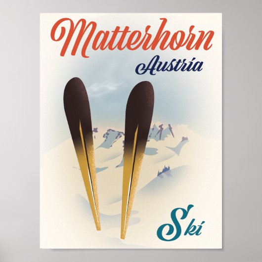 Poster de ski Matterhorn Autriche. (Devant)