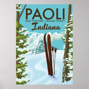 Poster de ski Paoli Orange County Indiana