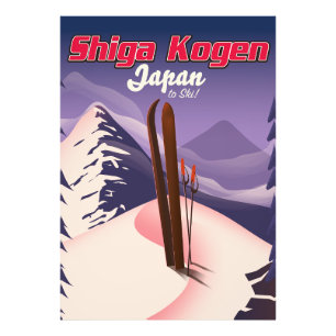 poster de ski shiga kogen japon