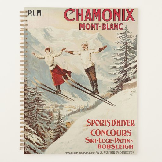 Poster de ski Vintage de Chamonix Mont Blanc (Devant)