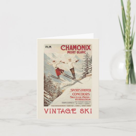 Poster de ski Vintage de Chamonix Mont Blanc (Devant)