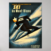 Poster de ski Vintage de Chamonix Mont Blanc (Devant)