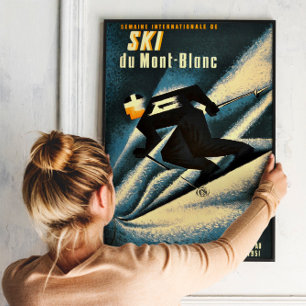 Poster de ski Vintage de Chamonix Mont Blanc