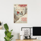 Poster de ski Vintage de Chamonix Mont Blanc (Bureau à domicile)