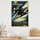 Poster de ski Vintage Mont Blanc 1951 (Cuisine)