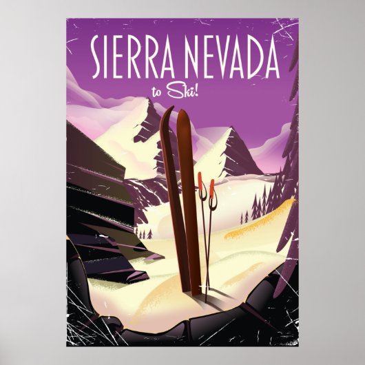 poster de ski vintage Sierra Nevada (Devant)