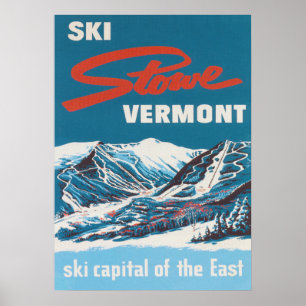 Poster de ski Vintage Stowe Vermont