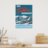 Poster de ski Vintage Stowe Vermont (Cuisine)