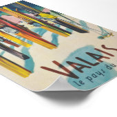 Poster de ski Vintage Valais Suisse (Coin)