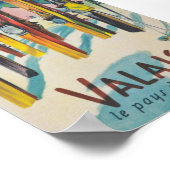 Poster de ski Vintage Valais Suisse (Coin)