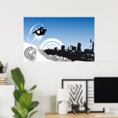 Poster de snowboard urbain Freestyle (Bureau à domicile)