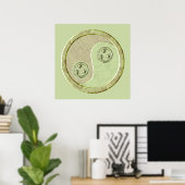 Poster de Soft Celadon Green Yin Yang (Bureau à domicile)