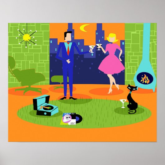 Poster de soirée romantique rétro (Devant)