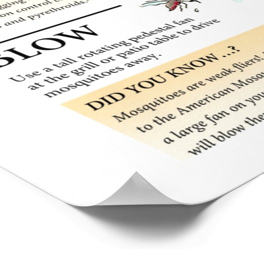 Poster de solutions pour moustiques respectueuses (Coin)