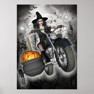 Poster de sorcière - Biker Witch
