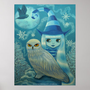 Poster de sorcière de Chouette Neige