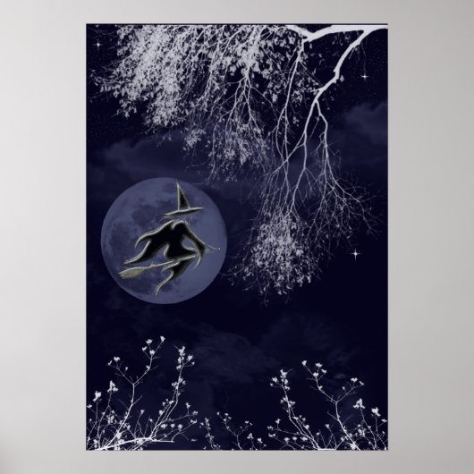 Poster de sorcière et de lune (Devant)