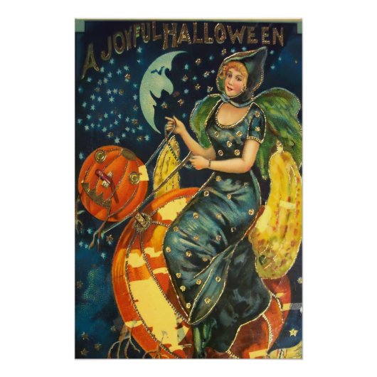 Poster de sorcière Halloween vintage (Devant)