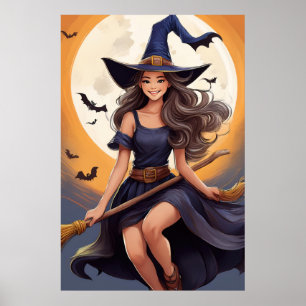 Poster de sorcière Imaginaire Halloween