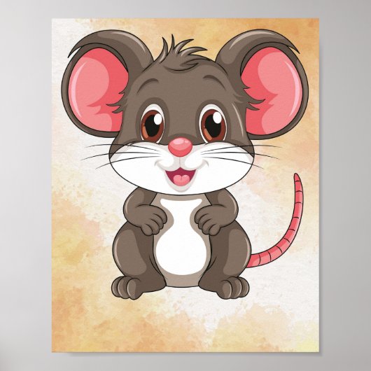 Poster de souris Cartoon ! Cute Nursery Wall Art (Devant)
