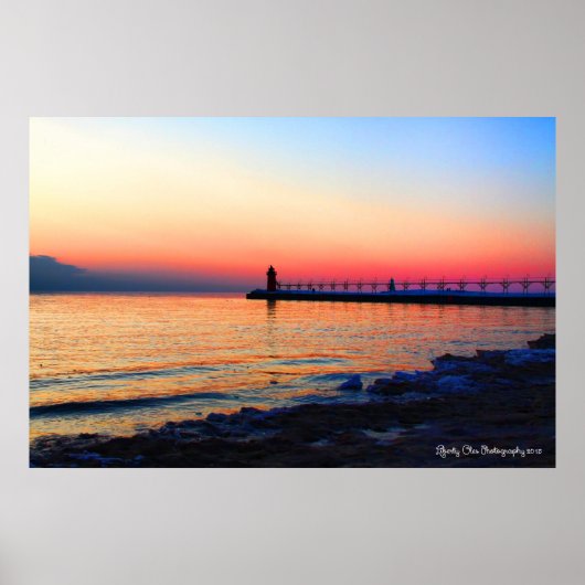 Poster de South Haven, Michigan Lighthouse 36"X24" (Devant)