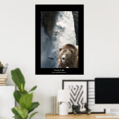 Poster de soutien à la faune grizzly Bear & Saumon (Bureau à domicile)