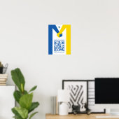 Poster de soutien à l'Ukraine QR (Bureau à domicile)