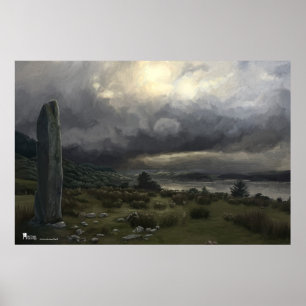Poster de Standing Stone près d'Oban en Écosse